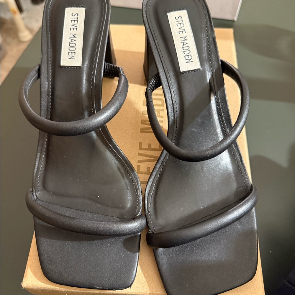 Steve Madden Black Strappy Heels